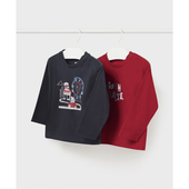 Mayoral Baby Boy Set of 2 Navy and Red T-shirts